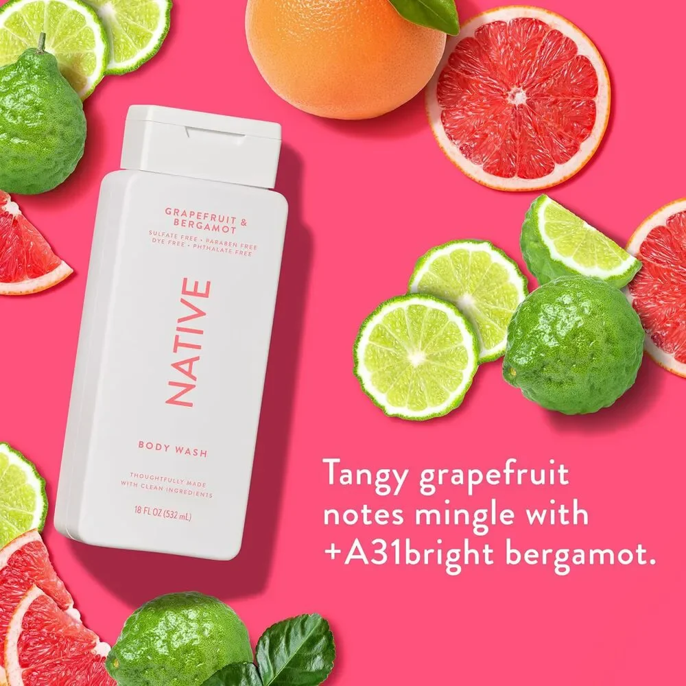 Native Body Wash  Grapefruit & Bergamot 18oz - 2 Pk